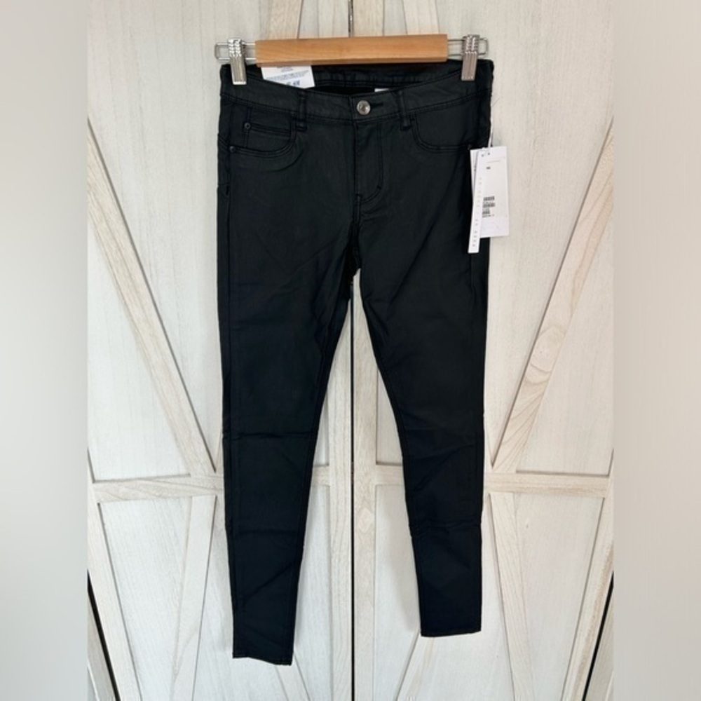 💋NWT H&M Push up jeggings faux leather stretch pants 27/32 - Picture 3 of 8